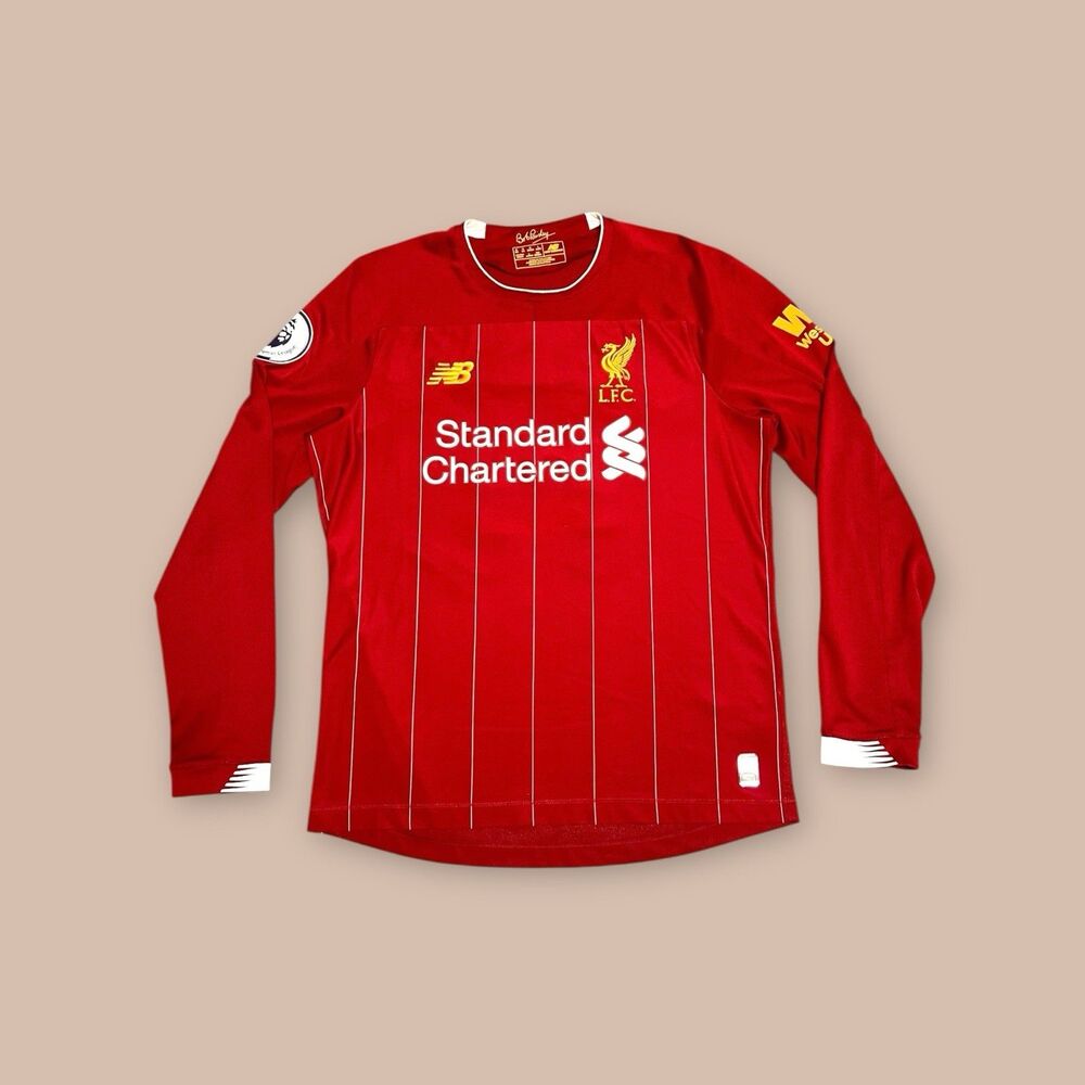 New Balance Liverpool 19/20 Home Football/Soccer Longsleeve Jersey M Mo Salah